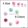 Other Loose Beads Jewelry Colorf Acrylic Round Imitation Faux Pearls String No Hole 4-10Mm Mixed Color For Craft Diy Jew Dhvxa