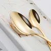 Flatware Sets Cutlery Set 5Pcs Shiny Gold Stainless Steel Dinnerware Forks Knives Spoons Tableware Kitchenware Serving SetFlatware