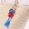 Boheemse accessoires Handgemaakte sleutelketen kralen ketting pompom handtas hangende hanger sleutelhangers sleutelhangers geschenken