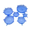 Universal Silicone Suction Lid 6PCS Easy Vacuum Seal Stretch Sealer Bowl Can Pan Pot Caps Cover Kitchen Cookware Accessories sxjun9117970