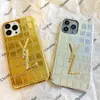 Casos de telefone prateados dourados grãos de grãos crocodilos capa de designer à prova de choque para iPhone 13 12 11 Pro Max Hign Qualidade com caixa