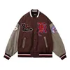 Men's Jackets Hip Hop Streetwear Baseball Jacket Coat Men Oversized Funny Letter Embroidery Goth Retro Varsity Bomber Fashion Couple