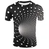 Męskie koszulki mężczyźni kobiety Kobiety z krótkim rękawem T-shirt 3D SWIRL DRUKUJE OPTYCZNE HIPNOSIZA TEE TOPS SER88