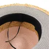 Бумажная соломенная панама шляпа летняя широкая крана солнце