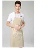 Cuisine coton lin tablier réglable pour femmes hommes cuisine chef tabliers roses accessoires de cuisson restaurant pinafore Y220426