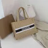 새로운 휴대용 편지 짚 가방 여성 대용량 패션 한 어깨 쇼핑백