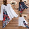 Camicette da donna Camicie da donna con scollo a V Plus O-Collo Top da donna Taglia camicetta patchwork Bottoni manica lunga casual Vintage Active Wear T For Wome