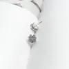 Новая сверкающая серьга клевер -шпильки 925 серебряное серебряное серебро CZ Diamond Pave Wedding Wedding Gfit с оригинальной коробкой для серьги Pandora