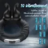 10 modalità di vibrazione Pene vibrante Cock Ring Silicone Doppio motore Ritardo maschile Eiaculazione Masturbazione Uomo sexy Negozio Prodotto erotico