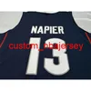 Custom Vintage # 13 UCONN SHABAZZ NAPIER Baloncesto Jersey Tamaño S-4XL o personalizado cualquier nombre o número jersey