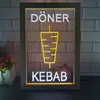 زخرفة الحفلات Doner Kebab Restaurant Caf Bar Dual Color LED NEON SIGN