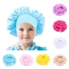 Moda Kids Solid Color Bonnet Girl Satin Night Sen Sleep Prysznic Cap Pielęgnacja Włosów Soft Cap Head Cover Wrap Czapki Czaszka Cap dla 1-6Y Baby