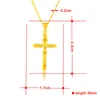 Hanger kettingen van hoge kwaliteit 24k gouden kleur kruisketting voor mannen/vrouwen keten religieuze christelijke sieraden