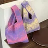 Articoli per feste Borsa di lana retrò Borsa di tela a tracolla da donna Borsa grande lavorata a maglia giapponese Borsa a tracolla per pendolari da donna