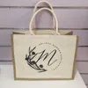 Wholesales 100pcslot Personalized Customization Jute Eco Friendly Reusable Women ShoppingGift Bag 220704