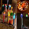 Geburtstagsparty-Zubehör, 12 Stück, Hochzeitstortenkerzen, sichere Flammen, Dessert-Dekoration, bunte Flamme, mehrfarbige Kerze 220629