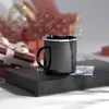 350 ml Creative Coffee Custom Milk Emamel Mugg med Silver Rim Home Travel Drinks Tea Water Cups Gifts 220706