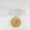 US Warehouse de 16 onças de sublimação garrafa de vidro copo em branco com tampa de bambu Cerveja fosca de lata de vidro Double Wall Globe Tumbler Mason Jar caneca de plástico T1027