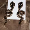 Dangle Lustre Nouveauté Conception Strass Boucles D'oreilles En Forme De Serpent Pour Les Femmes Bijoux Défilé De Mode Ladys Déclaration AccessoiresDangle