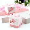 50pcs / lot Dragées Mariage Emballage Bonbons Boîte Décorations Cadeau Coeur Bonbons Boîtes avec Compartiments pour Bonbons Mariage Baptême 220420