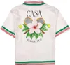 Chemises décontractées pour hommes Casablanca 22SS Diamond Swan Chemise en soie dégradée Hommes et femmes Hawaii Casual Chemises à manches courtes