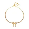 Bracelet breloque femmes Bracelet bijoux cadeau réglable argent mode Bracelets diamant cristal boucles d'oreilles pour femmesBangle Inte22