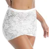 NXY مثير داخلية خفة شير انظر من خلال Kant Rokken Mode Bloem Patroon Sexy Lingerie Mid Taille Elastische Tailband Minirok Womens Kostuums 0401