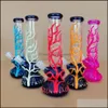 Andere rokende accessoires Huishoudelijke Zondjesdrogers Home Garden Glow in the Dark Beger Bongs 6 Arms Tree Perc UV Oil Dab Rigs rechte buis Glas