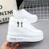 Super haut talon 10 cm chaussures pour femmes 2022 automne nouvelle semelle épaisse à lacets blanc chaussures tout match Wedge chaussures décontractées baskets G220610