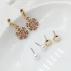 Décorations de Noël Fashion Gold Geométric Stud Oreads Set Decoration Imitation Imitation Pearl Rignestone for Women Girlschristmas