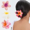 Korea lily form hårklo för kvinnor bohemia klämmor plumeria blommor hårklipp hästsvans hårnålar bad barrette semester hawaii huvudstycken
