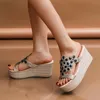Sapatos Women Cutout Floral Ladies Sandals Fashion Rhinestone Platform Wedge Heel Open Toe Dressissandals 575 843 91662