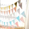 Party Decoratie 5m Gold Paper Garland Driehoeken Vlag Huwelijk Garlands DIY Bruiloft Banners Afstuderen Baby Shower Verjaardag Decor met touw