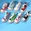 Keychains Creative Miniature Canvas Shoes Diy Key Rings Chain Jewelry Findings Clasp Making KeyChain Accessorie Enek22