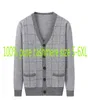 Men's Sweaters Arrival Large Men Cashmere Coat Cardigan Autumn Winter Single Breasted Casual V-neck Computer Knitted Thick Sweater Size 6XLM