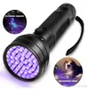 Hohe Qualität 51 UV-Ultraviolett-LED-Lampen Taschenlampe Violett Schwarzlicht Schwarzlicht-Taschenlampe 395 nm Aluminium-Shell-Taschenlampe Mini-Taschenlampen