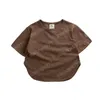 Été enfant en bas âge à manches courtes T-Shirts T-shirts hauts couleur bonbon coton enfants bébé garçons et filles t-shirt vêtements