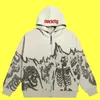 Y2k emo Men streetwear vintage skalle hoodie zip up hoodies grunge överdimensionerade tröja gotiska toppar harajuku alt jackets kläder 220813