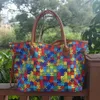 Puzzle Jigsaw Duffel Bag DOMIL Blanks Wholesale Rainbow Canvas Endless Tote Large Capacity Outdoor Travel Bags Western Style Carry Purse DOMIL1851