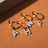 26 letras em inglês Diamond Stud Gold e Prata Brincos correspondentes