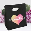 اسم مخصص شخصي DIY الوظيفي البارد مربع الغداء المحمولة Bento Bag Bag Bag Picnic Food Pags Gift for Women Kids 220711