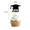 Otros suministros para fiestas festivas 12 unids / set 2022 Encantadora gorra de graduación Forma Cake Topper Creative Touch Madera Pastelería Decoración SuministrosOtros