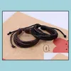 Charm Bracelets Jewelry Leather Wrap Handmade Men Charms Bracelet Wristbands Bangles For Women Man Jewerly Wholesale 0481Wh Drop Delivery 20