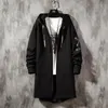 Heren Trench Coats Winterheren jas en dikke streetwear met dikke streetwear Black Wind Breaker Warm Long Hip Hop Outderty Mid-Length Couple Outfitmen's