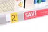 Glass Wood Shelf Data Strips Clip-On Mechandise Pris TAG Display Etikett Kort Täck Skylt Holder Strip för stormarknad Rack 40st