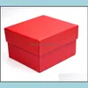 Titta på lådor Fall tillbehör Klockor Fashion Black Red Paper Square fodral med kuddsmycken Display Box Storage Ship Drop Delive3441682