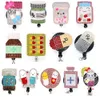 Fashion Nyckelringar Crystal Rhinestone Medical Rx Pharmacy Pill Medicine Botte Badge ID Holder Dractable Reel för dekoration265j