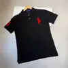 디자이너 Polo Mens Tops Tshirts Big Horse RL 자수 여자 편지 티셔츠 인쇄 폴로 여름 캐주얼 짧은 슬리브 라펠 티 Lauren