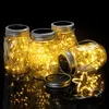 6PCS Солнечные огни Mason Jar Lights 20 Led Hanging String Fairy Solars Фонарь для наружного патио, сада, двора и украшения газона