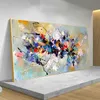 Moderne abstracte kunst canvas Posters Kleurrijke blok olieverfschilderij print muur foto's voor woonkamer Home Decor Muurschildering Frameless